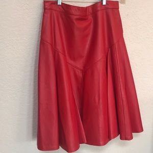 Vintage Scalinada Red Leather Skirt
